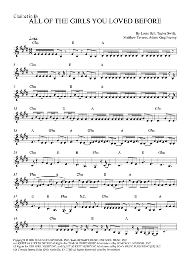 All Of The Girls You Loved Before (arr. Alex Nunes Rodrigues)