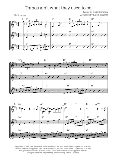 Things Ain't What They Used To Be (arr. Katrin Scherer)