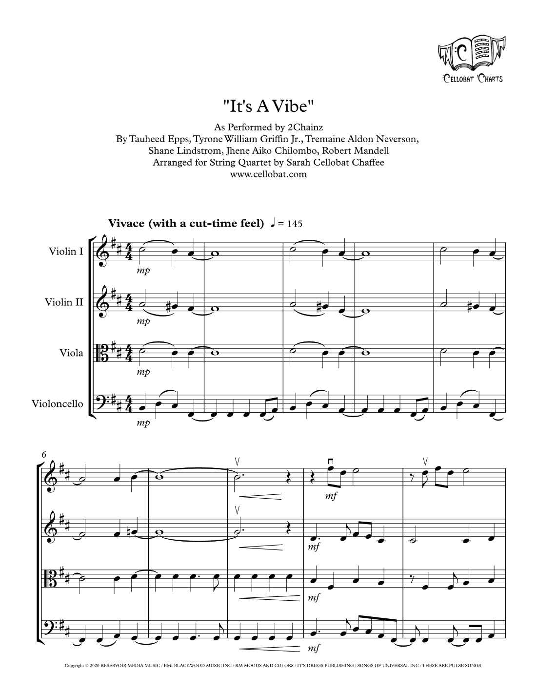 It's A Vibe (arr. Sarah Cellobat Chaffee)