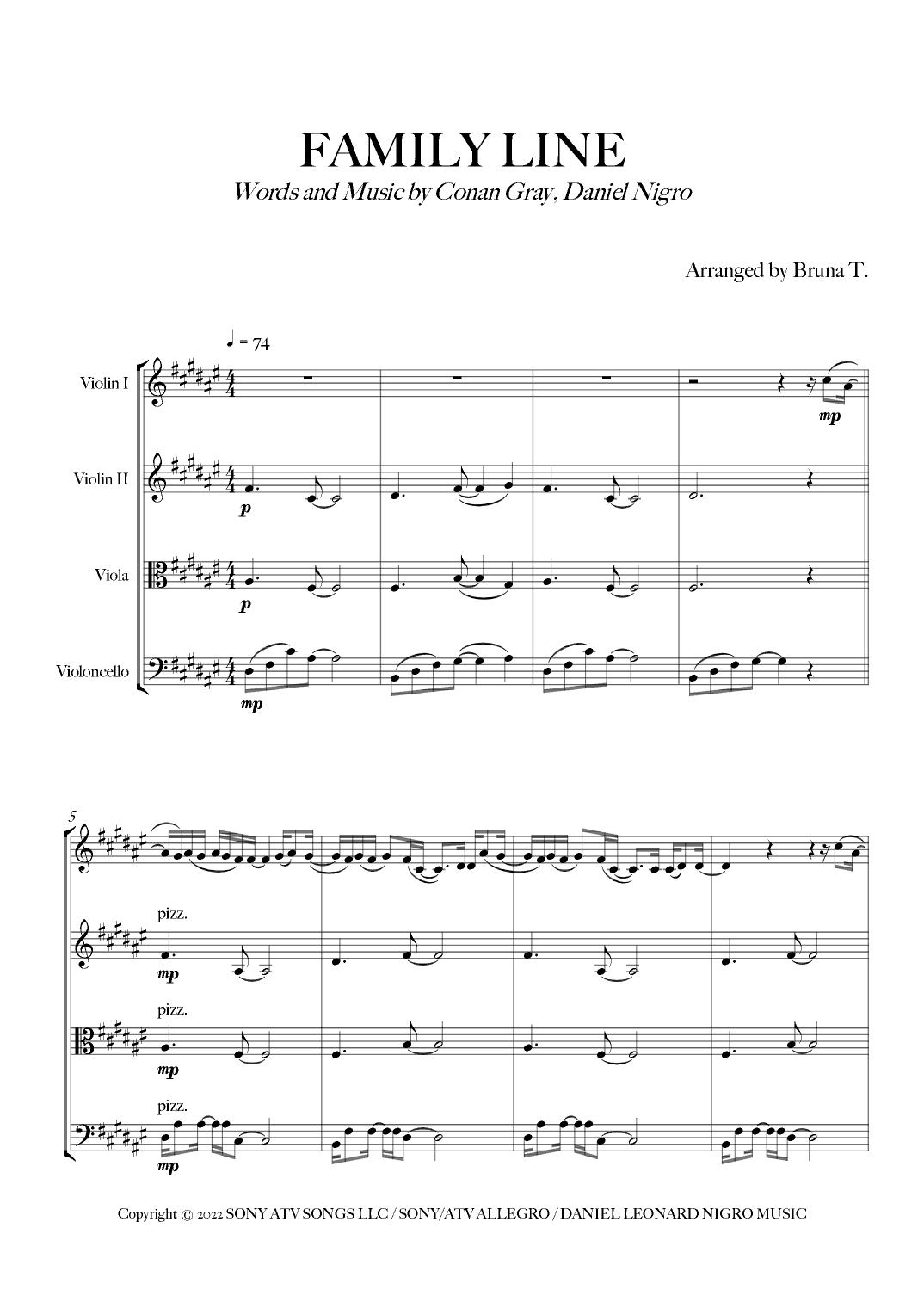 Family Line (arr. Bruna T.)