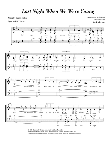 Last Night When We Were Young (arr. Kevin Keller)