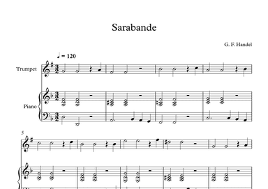 Sarabande - George Frideric Handel (Trumpet + Piano) (arr. Digital Book Music)