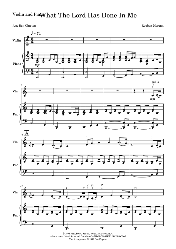 What The Lord Has Done In Me (arr. Ben Clapton)