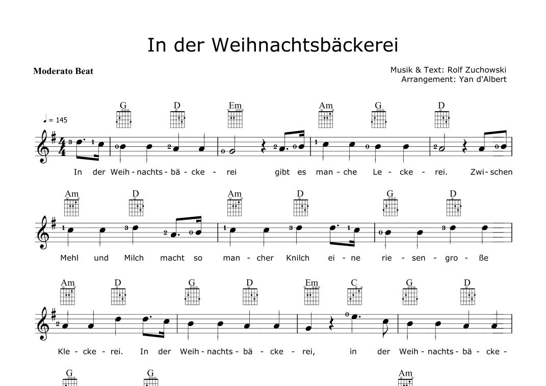 In der Weihnachtsbäckerei (Arr.: Yan d'Albert)