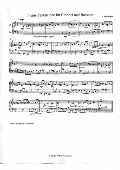 Fugue Fantastique Duet for Clarinet and Bassoon