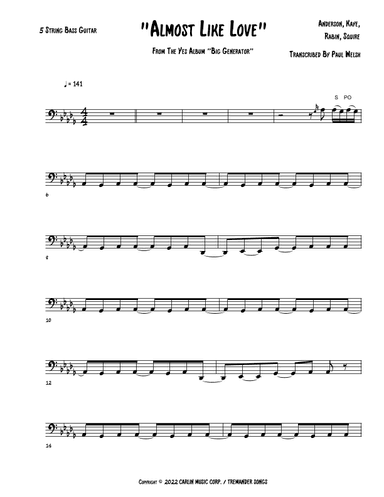Almost Like Love (arr. P Welsh)