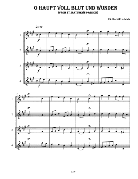 O Haupt Voll Blut Und Wunden (arr. Kenneth D. Friedrich)