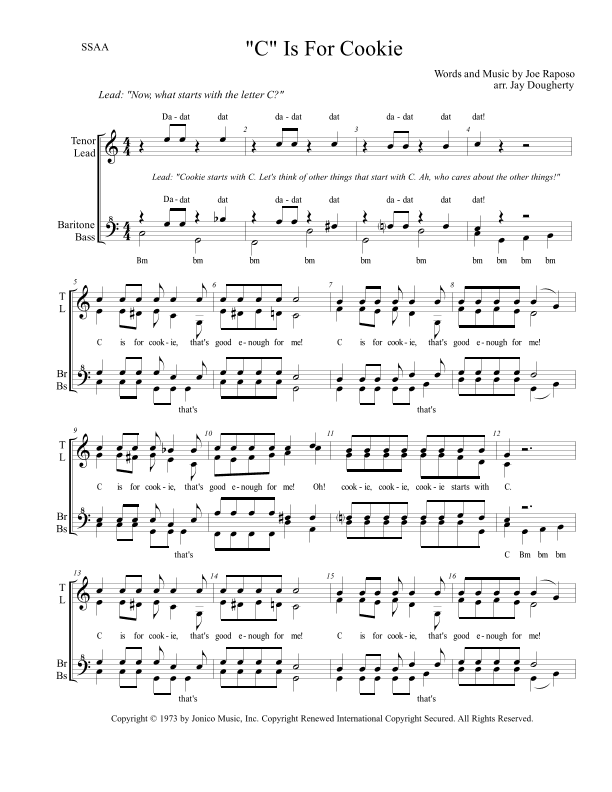 "c" Is For Cookie (arr. Jay Dougherty)