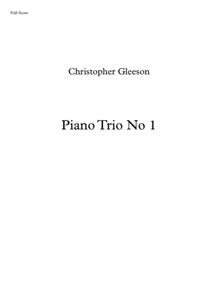 Piano Trio No 1