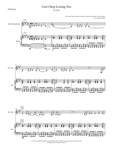Can't Stop Loving You (arr. Fernando Britto)