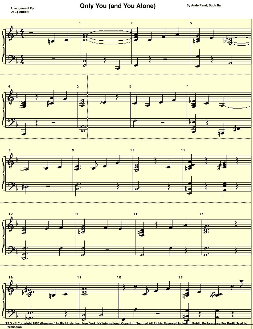 Only You (and You Alone) (arr. Doug Abbott)