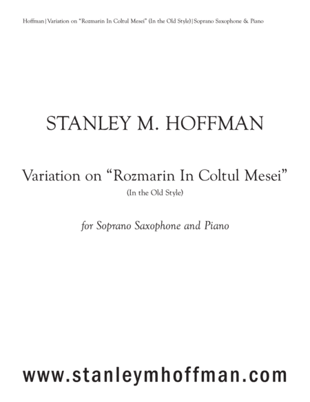 Variation on "Rozmarin in coltul mesei" (arr. stanleymhoffman.com)