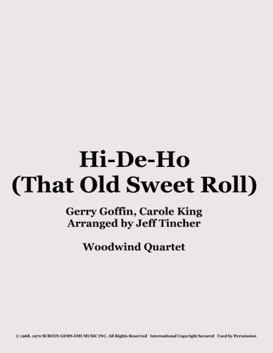 Hi-de-ho (that Old Sweet Roll) (arr. Jeff Tincher)