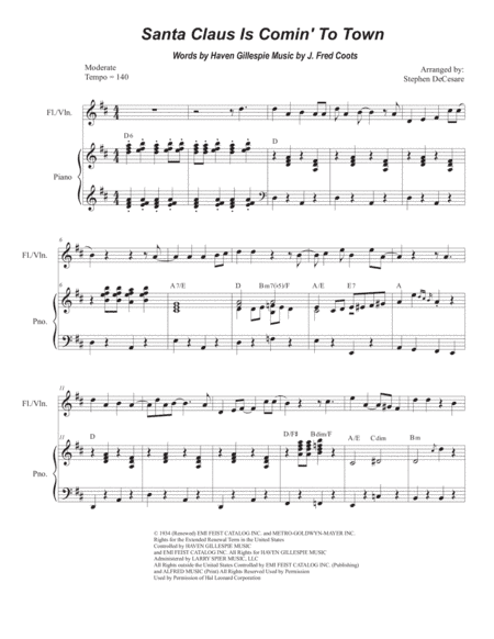 Santa Claus Is Comin' To Town (arr. Stephen DeCesare)