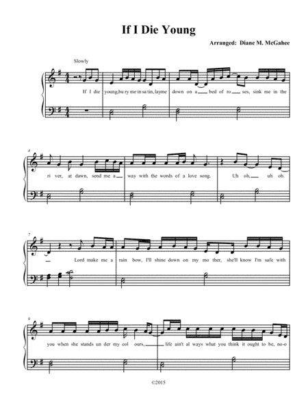 If I Die Young (arr. Diane M. McGahee)