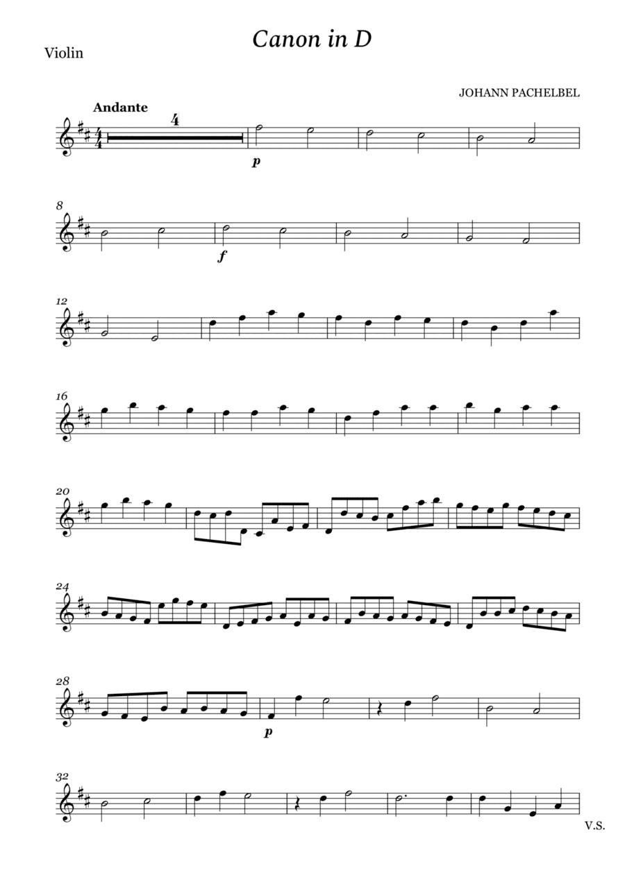 Canon in D for Violin (arr. Cássio Silva Chaves)