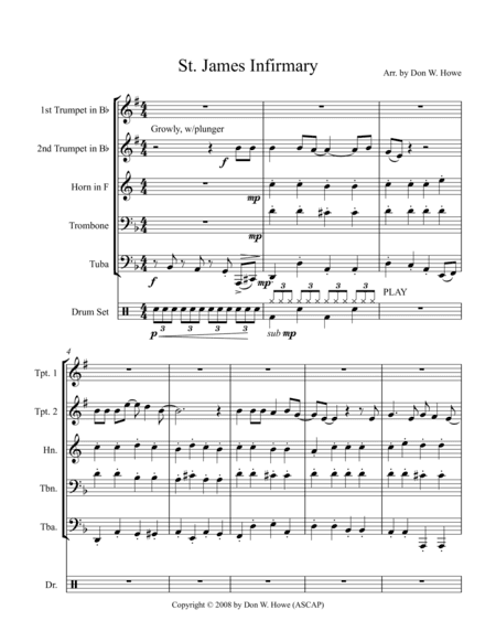 St. James Infirmary (arr. Don W. Howe)