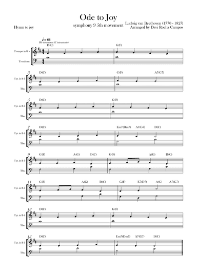 Ode To joy (Symphony 9 5th movement) (arr. Davi Rocha Campos)