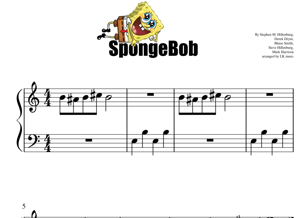 Spongebob Squarepants Theme Song (arr. Lkmusic)