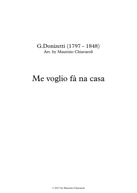 Me voglio fa na casa (arr. Maurizio Chiavaroli)