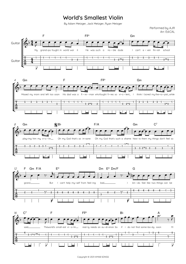 World S Smallest Violin (arr. Arr. Ed.CAL)