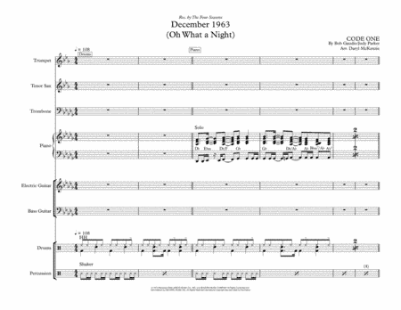 December 1963 (oh, What A Night) (arr. Daryl McKenzie)