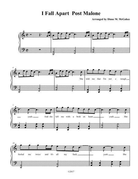 I Fall Apart (arr. Diane M. McGahee)