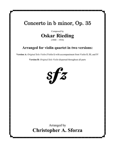 Concerto in b minor, Op. 35, for four violins (arr. Christopher A. Sforza)