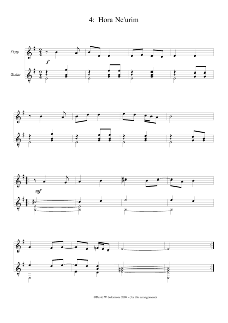 Hora neurim (Dance of Youth) for flute and guitar (arr. David Warin Solomons)
