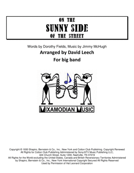 On The Sunny Side Of The Street (arr. David Leech)