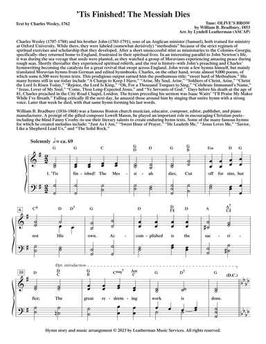Tis Finished! The Messiah Dies (arr. Lyndell Leatherman)