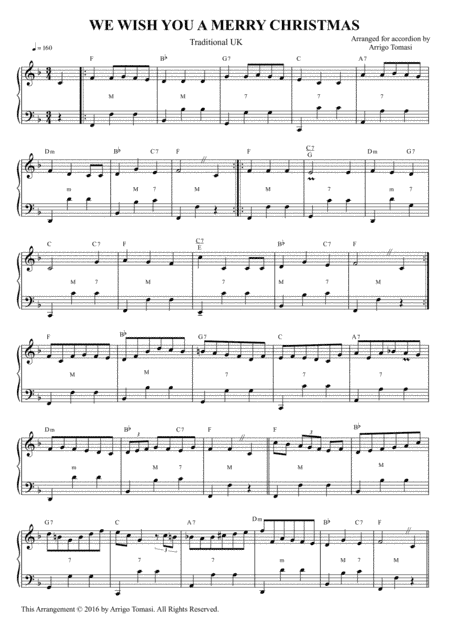 We Wish You A Merry Christmas (Solo Accordion) (arr. Arrigo Tomasi)
