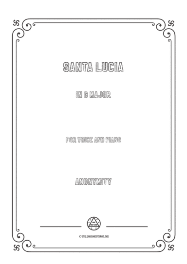 Louis-Santa Lucia in G Major,for Voice and Piano (arr. MSM)