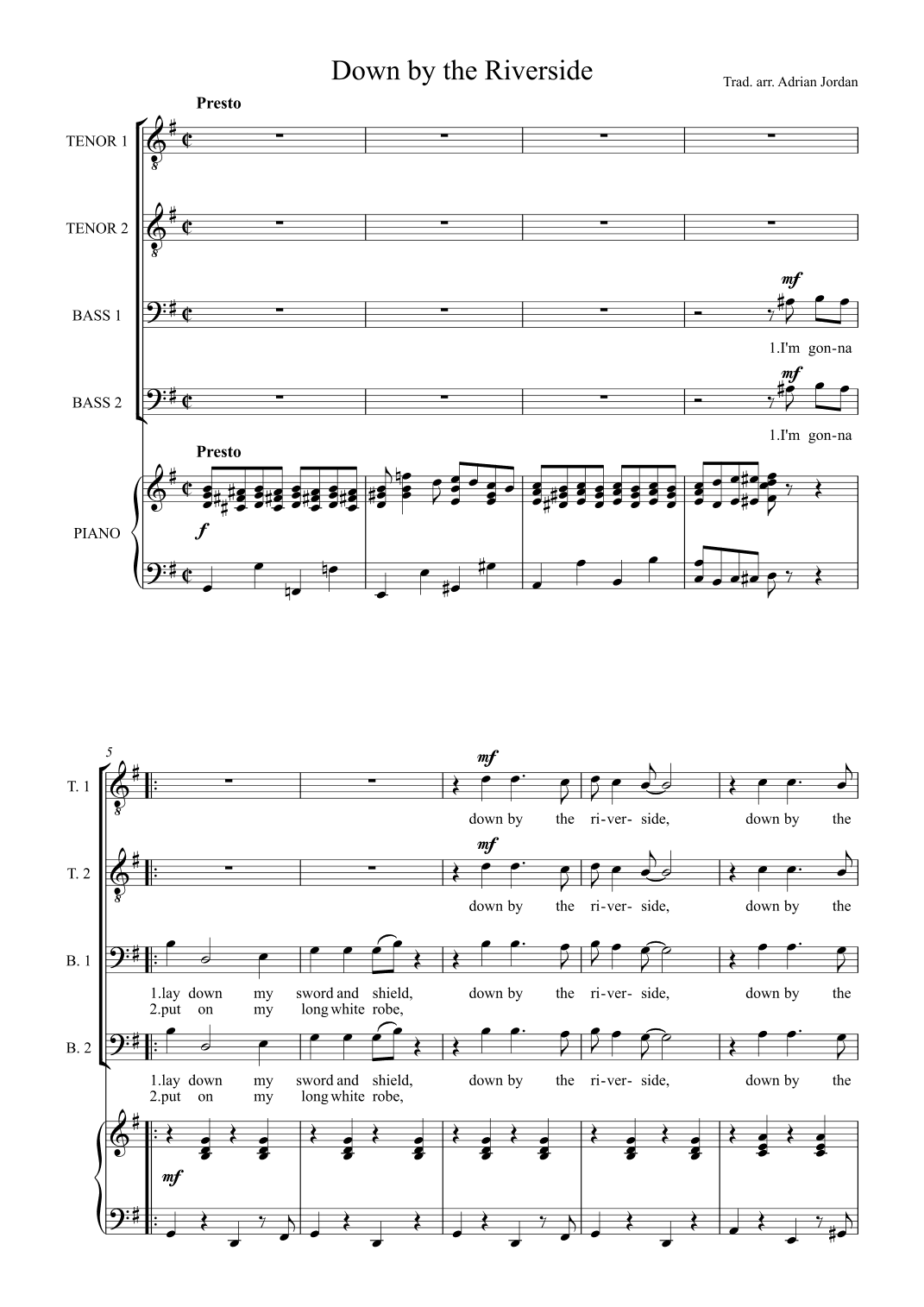 Down By The Riverside (arr. Adrian Jordan)