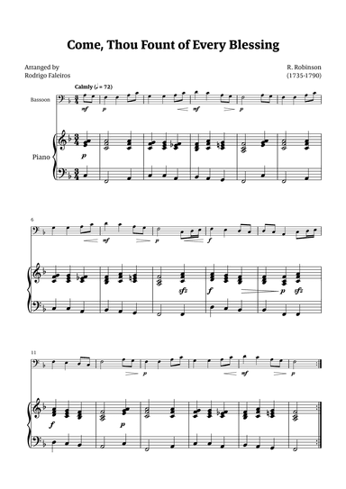 Come Thou Fount of Every Blessing (arr. Rodrigo Faleiros)
