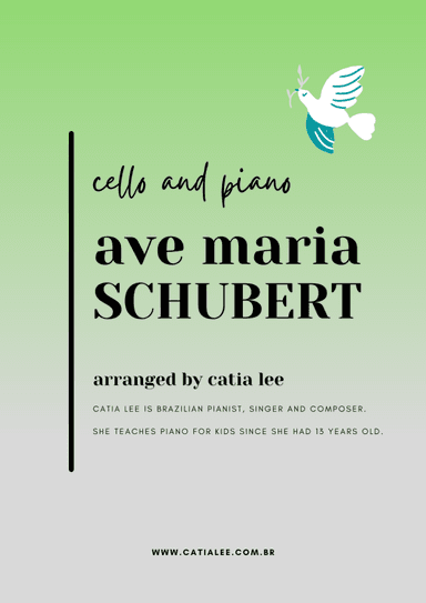 Ave Maria - Schubert for Cello and piano - Eb major (arr. Catia Lee)