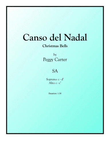 Canso del Nadal (Christmas Bells) SA (arr. Peggy Carter)