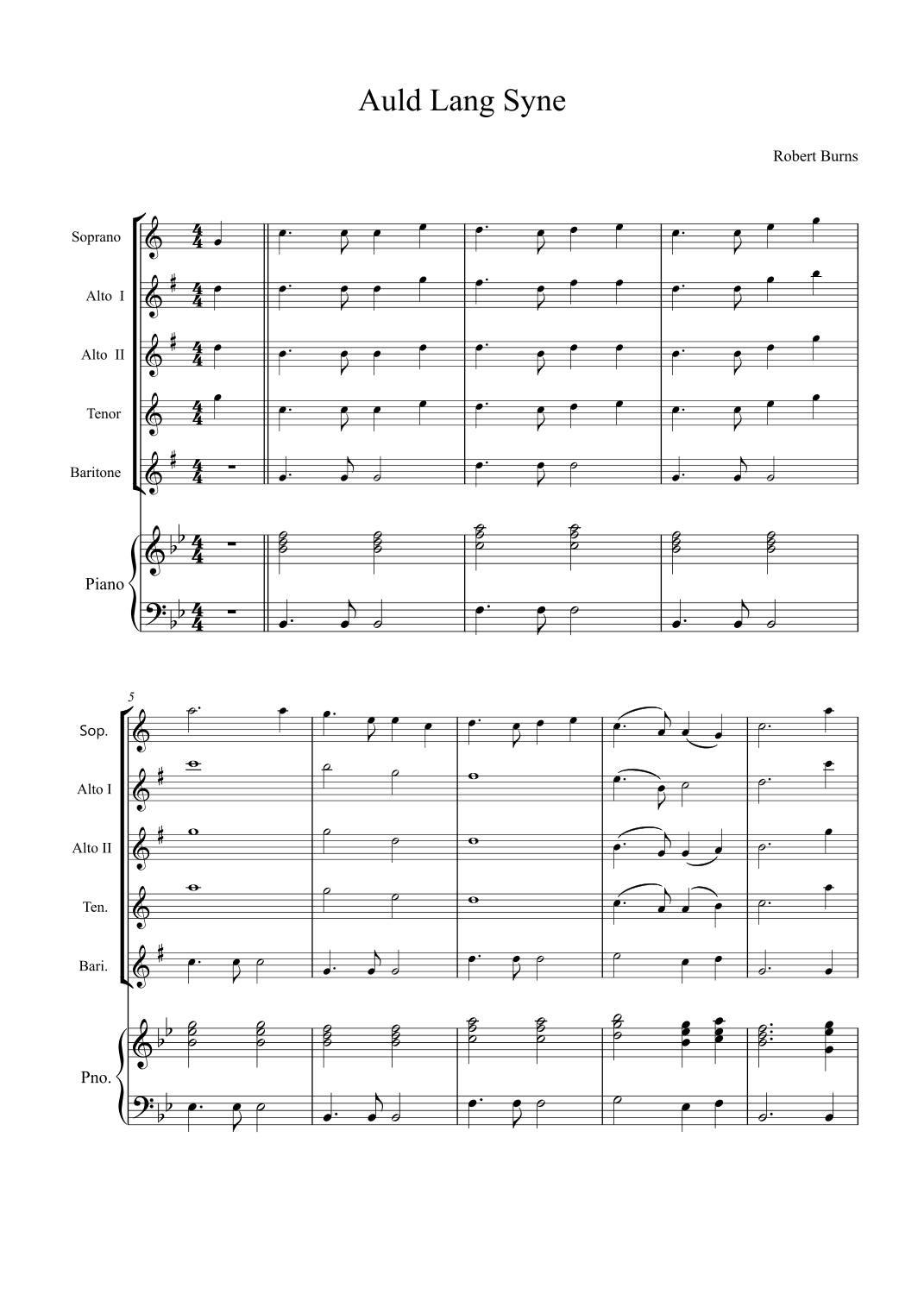 Auld Lang Syne (arr. Alex Nunes Rodrigues)