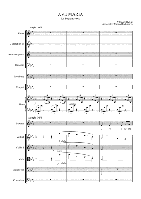 W.Gomez Ave Maria in E-flat (arr. Marina Retchkalova)