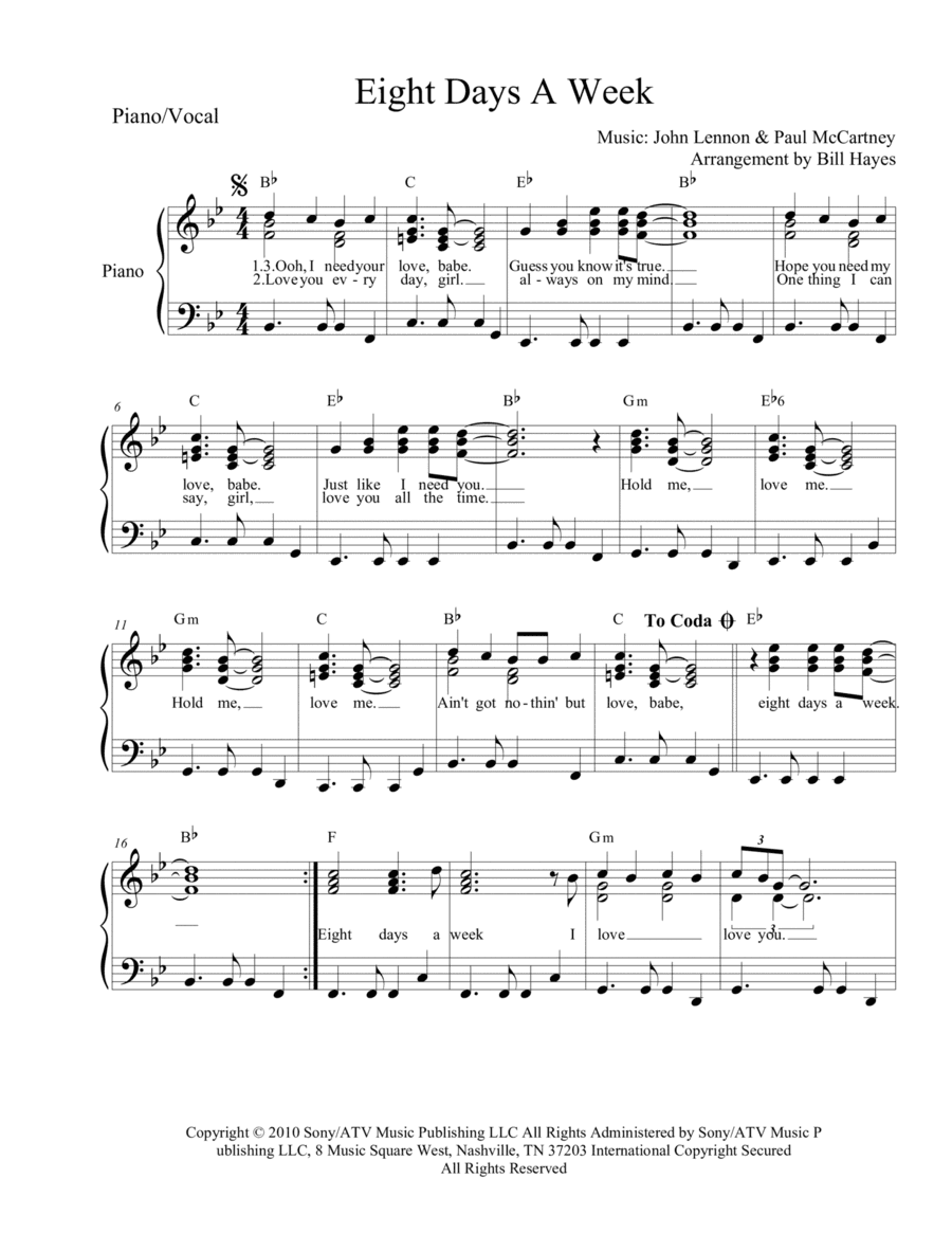 Rain Eight Days A Week (arr. Bill Hayes)