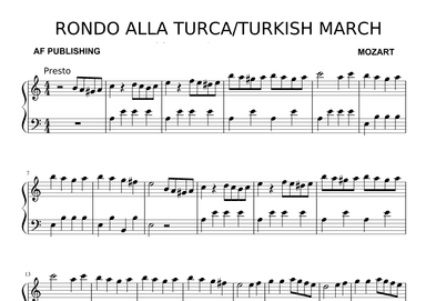 Rondo Alla Turca (finale) (arr. AF PUBLISHING)