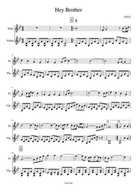 Hey Brother (arr. Vittari Duo, Nia Squirrell)