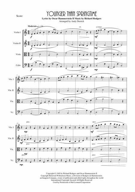 Younger Than Springtime (arr. Andy Derrick)