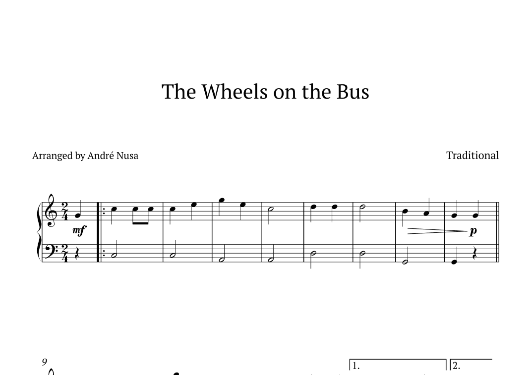 The Wheels on the Bus (arr. André Nusa)