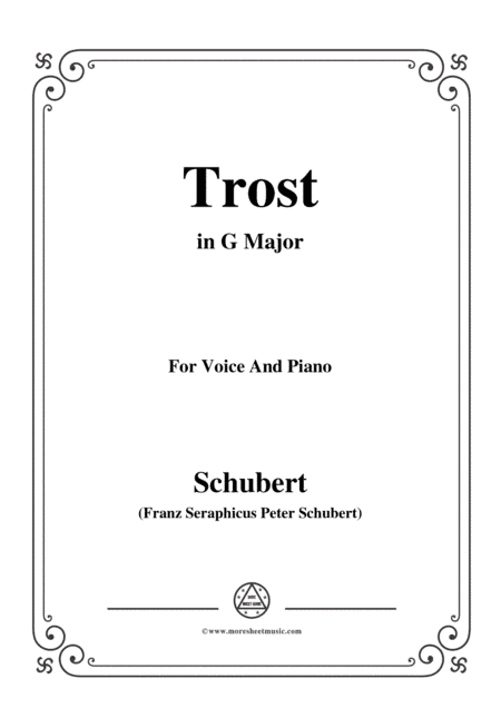 Schubert-Trost,in G Major,for Voice&Piano (arr. MSM)