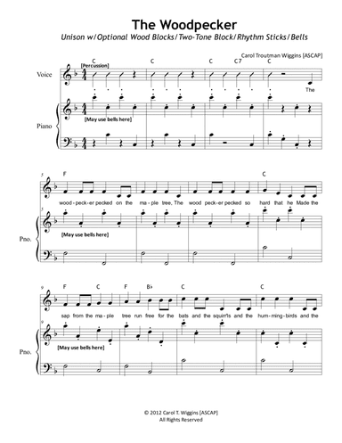 The Woodpecker (Unison w/Percussion)