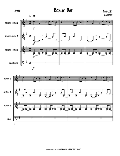 Boxing Day - Score Only (arr. Jeremy Shepard)