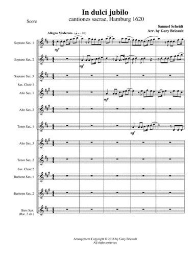 In Dulce Jubilo from cantiones sacrae, Hamburg 1620 (arr. Gary Bricault)