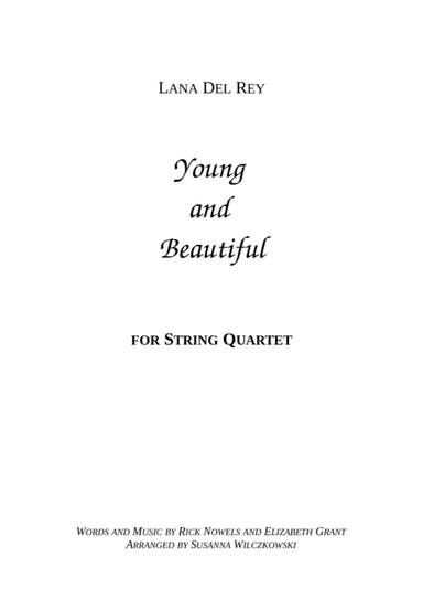 Young And Beautiful (arr. Susanna Wilczkowski)