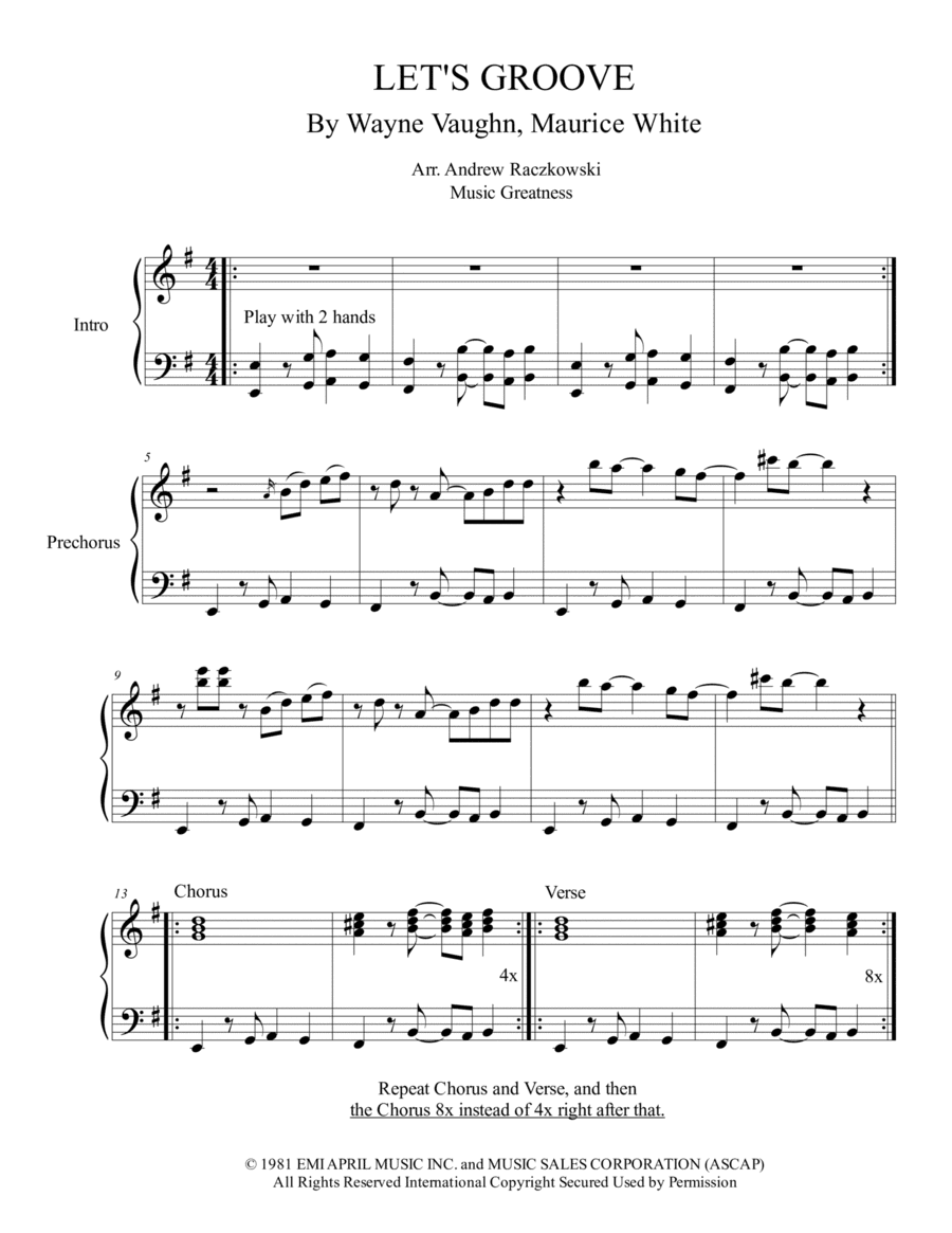 Let's Groove (arr. Music Greatness)